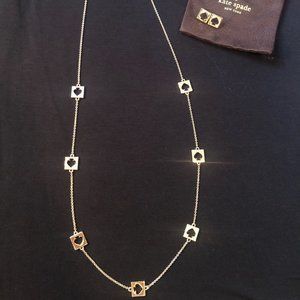 Kate Spade Gold Logo Necklace and Earrings